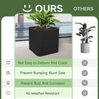 Metal Planter Box-26 L X26 W X26 H-Steel Planters for Outdoor Plants, Large Square Planter Box, Heavy Duty Black Metal Planter Pot for Patio, Deck, Garden, Yard, Drainage Holes, Easy Assembly