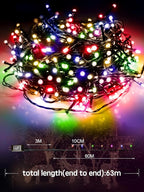213FT Christmas Lights Multicolor, 600 LED String Lights Outdoor with Remote Control, 8 Modes Fairy Light Plug in Outside Waterproof for Patio Bedroom Holiday Party Christmas Tree Wedding Garden