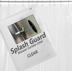 Short Clear Shower Curtain Liner 60x64, 12 Grommet Holes Plastic RV Shower Curtain 64 Inch Length with Magnets, Clear, 60x64