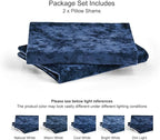 PHF Truly Velvet Pillowcases King Size, No Insert, 2 Pack Ultra Soft Breathable Pillow Shams Covers with Envelope Closure, 20" X 36" Luxury Cozy Warm Fuzzy Flannel, Navy Blue