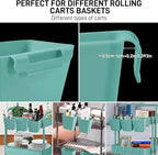 5 Pack Hanging Cup Holders, Multipurpose Rolling Cart Accessories Utility Cart Accessories for Art Craft Supplies, Space Saving Hanging Storage Basket Pencil Holder Makeup Organizers (Blue)