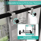 HapiRm Hanging Shower Caddy Organizer - Shower Shelf with 22 Hooks and 2 Toothbrush Holders, No Drilling Adjustable Hanging Bathroom Organizer - Silver