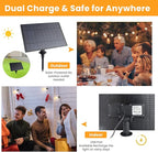 VUAA 150FT Solar Outdoor String Lights Waterproof, Solar Powered Patio Lights with 52 Shatterproof ST38 Edison Bulbs & Remote Control,LED Dimmable Solar String Lights for Outside