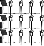 Zyan Solar Landscape Spotlights Outdoor, 3 Separate Panels, Auto On/Off, IP65 Waterproof, 36 LEDs, Long-Lasting Warm White Solar Yard Lights for Garden, Pathway & Trees (12-Pack)