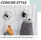 APLusee Polished Chrome Bathroom Towel Hooks 2 Pack, 304 Stainless Steel Round Robe Hooks for Bathroom Kitchen Garage, Heavy Duty Wall Mounted Towel Hanger