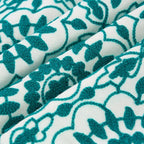 HWY 50 Teal Decorative Throw Pillow Covers 18x18 Inch (1 Piece), Embroidered Cotton Farmhouse Cushion Cover Pillow Case for Sofa Couch Living Room Bed, Little Sunflower