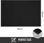 Sturdy Front Door Mat, Absorbent Muddy Dirt Resist Welcome Door Mats Outdoor Indoor, Stain and Fade Resistant, Non-Slip Rubber Backing Low Profile Doormat for Entryway, 60×36, Black