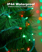 LED Christmas Mini String Lights, 14 Feet 50LEDs F5 Red Green Mini Lights, Connectable Christmas Tree Lights for Wreath Garland Holiday Party Wedding Outdoor Indoor Christmas Decoration, Green Wire