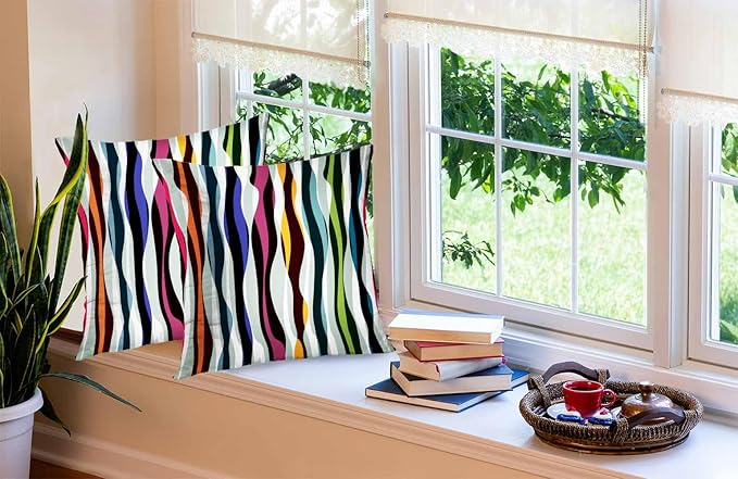 CAPSCEOLL Abstract Colorful Throw Pillow Covers Modern Home Art Decor,20 X 20 Inches Set of 2 Pillow Cases Decorative,Abstract Pillowcases for Bedroom,Living Room,Cushion Couch Sofa