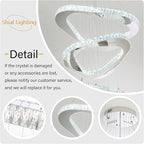 Modern Crystal Chandeliers for High Ceiling 6 Ring Chandelier LED Silver Ceiling Lights Fixtures High Ceiling Chandelier for Foyer Staircase Living Room Dining Room 2700K-6000K