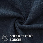 MIULEE 20x20 Inch Decorative Pillow Covers for Couch Bed Set of 2 Textured Boucle Neutral Winter Throw Pillows Navy Blue Accent Solid Cushion Pillowcases Sofa Livingroom Home Decor
