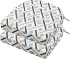 idee-home Outdoor Chair Cushions Set of 2, Thick 19" x 19" x 3" Outdoor Seat Cushions Patio Furniture Waterproof with Ties, Dining Pads