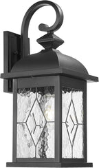 FEMILA 21" Large Exterior Wall Light Fixtures, Anti-Rust Waterproof Outdoor Wall Lantern Porch Lights for Entryway, Patio, Garage, Doorway, Matte Black, 4FD54B2 BK-SD