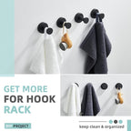 Angle Simple Towel Hooks for Bathroom, Stainless Steel Coat Robe Hooks, Bathroom Hand Towel Hanger for Wall, Matte Black, 2 Pack