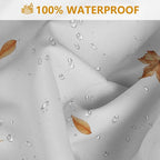 MEHOFOND 4pcs Fall Pumpkin Maple Leaf Shower Curtain Set, Autumn Leaves Harvest Thanksgiving Watercolor Shower Curtain Sets, Fall Bathroom Decor with Non-Slip Rugs Toilet Lid Cover and Bath Mat