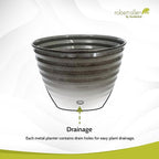 Headwind Avondale Collection Ironstone Decorative Planter - 6 Inch Pebblewood Grey Finish, Lightweight, Durable, Rust-Resistant, Weatherproof, Indoor & Outdoor Use by Robert Allen