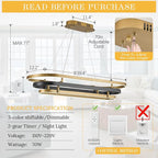 3 Ring LED Chandelier Black Gold Rectangular Chandeliers 39in Modern Oval Dining Room Chandeliers Over Table 70W Dimmable Rectangle Chandelier Light for Kitchen Island Study Room Home Office