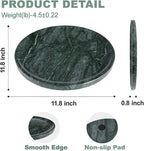 Natural Marble Serving Tray, 11.8in Marble Round Tray, Bathroom/Kitchen/Coffee Table Trays for Counter, Decorative Vanity Trays, Jewelry & Perfume Holder, Green Stone Serving Board