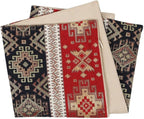 Tapestry Gobelin Red-Black 16"x16" Pillow Cover Sham Ethnic Turkish Kilim Tribal Style Throw Decorative for Home Decor, Sofa, Couch, Porch, Patio, Window Seat