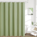 3D Embossed Pattern Shower Curtain, Simple and Chic Pattern Vintage Curtain for Bathroom, Waterproof Fabric Shower Curtains with Hooks, 72 W x 72 H, Sage