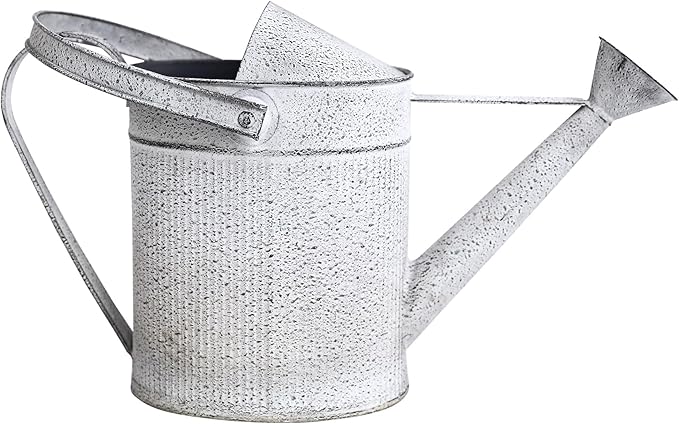 Vintage Metal Watering Can with Handle Rustic Farmhouse Watering Can Flower Pot Distressed Decorative Planter for Indoor Outdoor Garden Balcony Courtyard (Gray#2)