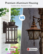 Exterior Lighting Fixtures, Oil Rubbed Bronze Dusk to Dawn Outdoor Light, 100% Aluminum Outdoor Porch Lights Wall Mount, Waterproof Exterior Wall Sconce for Patio, 2-pack Outside Garage Lantern