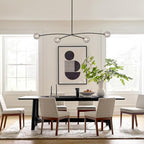 L51” Black Sputnik Chandelier Modern 4 Lights Dining Room Light Fixture Mid Century Smoke Glass Globe Ceiling Pendant Lighting Contemporary for Kitchen Island Bar Bedroom Home Office