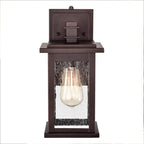 MICSIU Dusk to Dawn Outdoor Wall Light Fixture, Oil Rubbed Bronze Exterior Wall Sconce with Clear Seedy Glass, 12.25 Inch Outside Lights for House, Garden, Garage, Patio, Doorway, Pathway, Balcony.