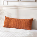 Fancy Homi Rust Long Long Body Lumbar Decorative Throw Pillow Covers 14x36 Inch for Bed Couch Bedroom Bench, Soft Corduroy Rectangle Solid Pillow Case, Terracotta Rustic Farmhouse Boho Room Decor