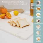 Natural Marble Cutting Board for Kitchen, 20x16 inch White Marble Pastry Board, Stone Serving Slab Large Hand Crafted for Cheese, Dough, Dessert, Chocolate