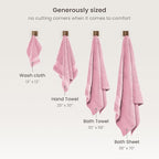 BIOWEAVES 100% Organic Cotton 700 GSM Plush Luxury Bath Towels for Bathroom 30" x 58" GOTS Certified - Dusty Pink, Pack of 2