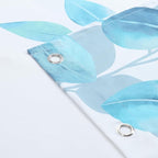 Extra Long Fabric Shower Curtain, Blue Watercolor Eucalyptus Leaves Shower Curtain for Bathroom, 72" W x 84" H