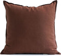 Jeanerlor 24" x 24" Natural Cotton Linen Soft Soild Decorative Square Throw Pillow Covers Green Set Cushion Case for Sofa Bedroom Car 60 x 60cm, Reddish Brown