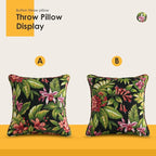 Outdoor Decorative Pillows Pack of 4, 18" x 18" Outdoor Pillow Set for Couch Bed Throw Patio Sofa, Red Flower Green Leaf