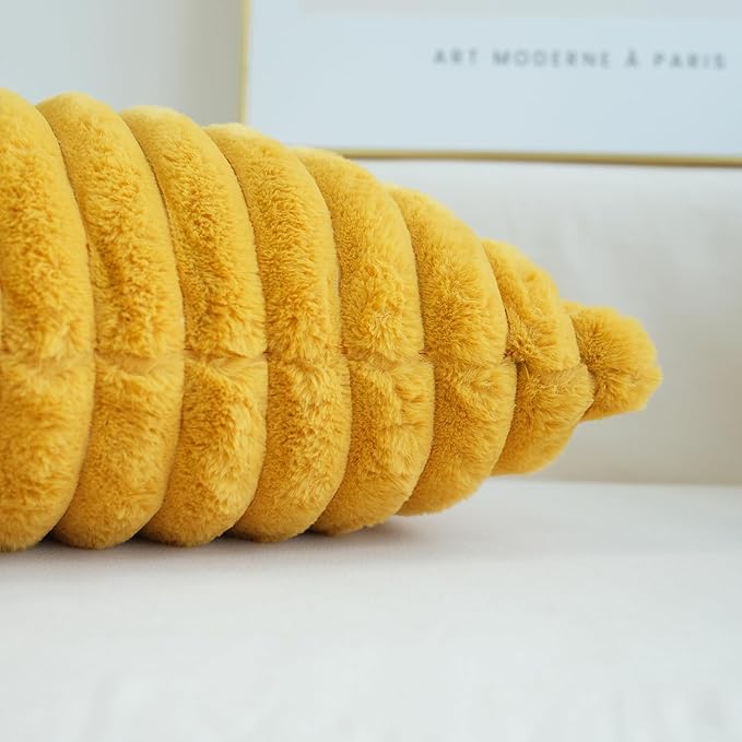 JOJUSIS Pack of 2 Faux Fur Plush Decorative Throw Pillow Covers Couch Cushion Case Soft Pillowcases (Mustard Yellow, 12 x 20-Inch)