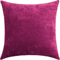 Jeneoo Fuschia Pink Decorative Throw Pillow Covers Soft Chenille Comfy Solid Couch Cushion Cover Decor (Set of 1, 24 x 24 Inches)