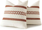 MIULEE Set of 2 Rust Fall Decorative Pillow Covers 20x20 Inch Farmhouse Rustic Boho Couch Throw Pillows Modern Cotton Cushion Covers Retro Cute Macrame Woven Home Decor for Bed Sofa Chair