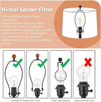 12" Wx 10" H Drum Lampshades, No Assembly Required, Fabric Lampshade for Table Lamp, Bedside Lamp, Floor Lamp, Metal Spider Fitter, Linen