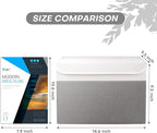 Large 22 Quart Linen Fabric Foldable Storage Bin Cube Organizer Basket with Flip-Top Lid & Handles, Clothes Blanket Box for Home, Office, Closet, Gray & White, 4 Pack 14.6 x 9.5 x 9.5”