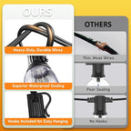 Solar String Lights Outdoor Waterproof 100FT with Remote and 52 ST38 LED Shatterproof Edison Bulbs, Timer, Dimmable Solar Patio String Lights with USB Charging for Backyard, Garden, Camping, Weddings