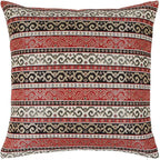 Tapestry Stylish Red-Black 20"x20" Pillow Cover Sham Slipcover Ethnic Kilim Aztec Pattern Throw Decorative for Home Decor, Sofa, Couch, Porch, Patio, Window Seat
