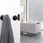 NearMoon Bath Towel Hooks- SUS 304 Stainless Steel Robe Hook Holder, Heavy Duty Coat Hook for Bathroom Livingroom Hotel Kitchen Garage, Wall Mounted (Matte Black, 3 Pack)