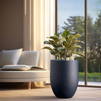 Kante Tall Concrete Planter, 21.7-Inch Height Antique Blue Large Indoor Outdoor Plant Pot with Drainage Hole for Patio Garden Home, Modern Decor for Flowers and Tree