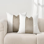 EVERGRACE x Kinsey Walsh Signature Velvet Panel Cotton Pillow Covers Set of 2, Decorative Pillow Covers 22"x22" for Couch, Square Cushion Cases for Sofa Bedroom Living Room, Sand Dune