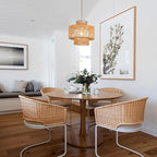 Rattan Pendant Light Boho Chandelier for Dinning Room Bohemian Hanging Lights 3-Tier Rattan Chandelier Basket Light Woven Light for Bedroom Entrance Hallway Kitchen Island Light Fixture