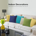 Decorative Outdoor Water Repellent Throw Pillows with Inserts, Set of 4, 16" x16" Pillows for Patio, Backyard, Bed, Couch, and Patio Furniture, Lawn Green