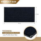 Yimobra Front Door Mat Outdoor Indoor Entrance, 100% Waterproof All-Season All Weather Doormat, Welcome Matt Outside Entry, Non Slip, Low Profile, Heavy Duty Patio Porch Floor Mats,36 x 17,Navy Blue