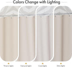 AmazerBath Boho Shower Curtain with Tassels, Beige Shower Curtains for Bathroom, Farmhouse Shower Curtain with Hooks, Faux Linen Rustic Shower Curtain Set, Water Repellent, 72x72 Inches