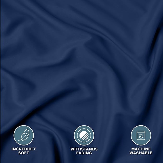 Bare Home Queen Pillow Sham Covers - Set of 2 - Premium 1800 Ultra-Soft Microfiber - Double Brushed - Bed Pillow Shams - Pillows Not Included (Set of 2, Dark Blue)