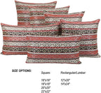 Tapestry Stylish Red-Black 16"x16" Pillow Cover Sham Ethnic Turkish Kilim Tribal Style Throw Decorative for Home Decor, Sofa, Couch, Porch, Patio, Window Seat